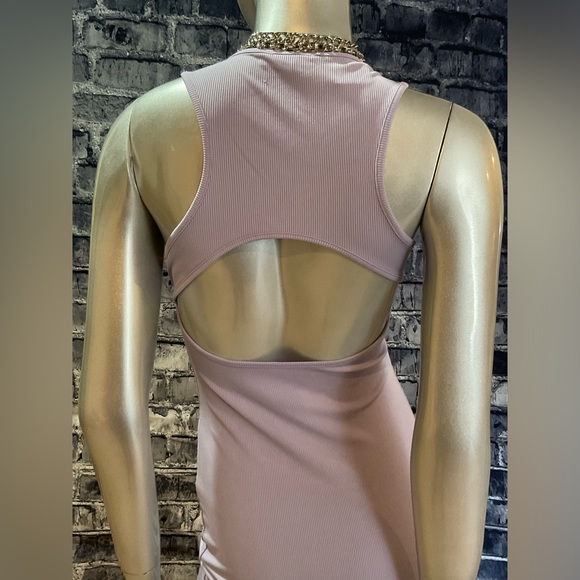Pastel Lavender Purple Ribbed Bodycon Mini Dress - Picture 5 of 9